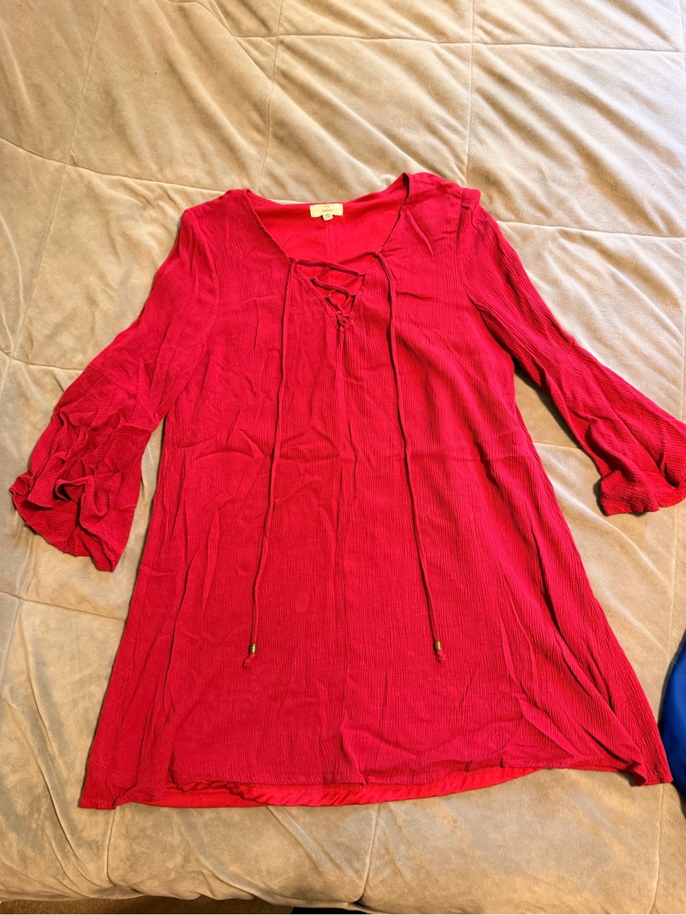 Women's Red Lace-Up Top
